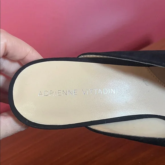 Like new Adrienne Vittadini Black Suede Mules - Picture 2 of 16